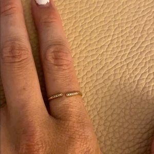 Rose gold claw ring with tiny diamonds